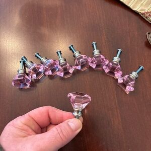 9 Pink Cabinet/Dresser/ Nightstand or hanging knobs. Excellent Condition!